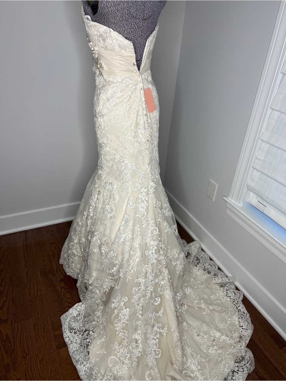 Allure Bridals Champagne Lace Corset Gown - Picture 4 of 8